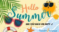 The staff of Twelfth Avenue wish all of our families a safe, restful and happy summer break. We will see you on Sept.2.