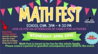 We are excited to invite our school community to our School Math Festival on Wednesday, April 22, from 3:00-4:30 p.m., to join us for an engaging and fun-filled afternoon of [&hellip;]