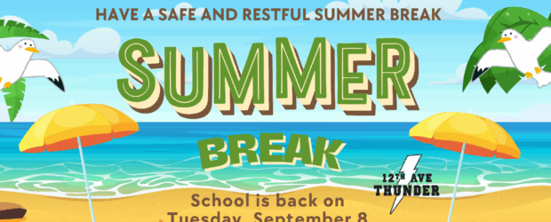 The staff of Twelfth Avenue wish all of our families a safe, restful and happy summer break! School re-opens on Tuesday, September 8th from 9 am – 10 am for [&hellip;]